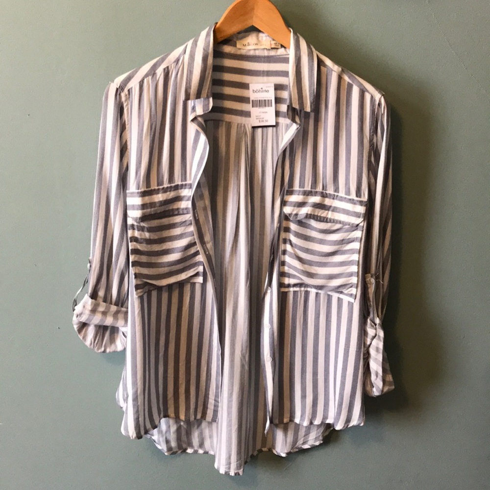 Cute Striped Button Up